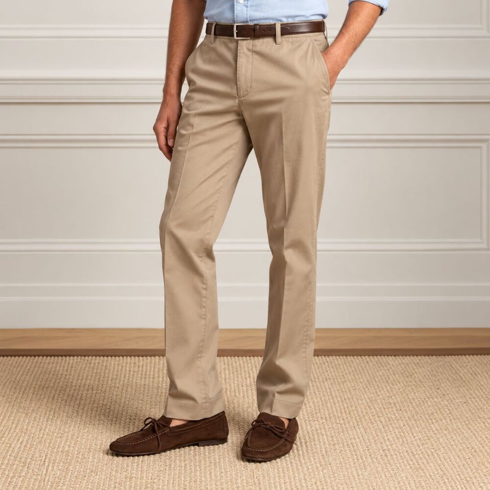 GAP NWT Mens Tailored Slim Fit Khaki Chino Pants Beige 38x34 Flat Front